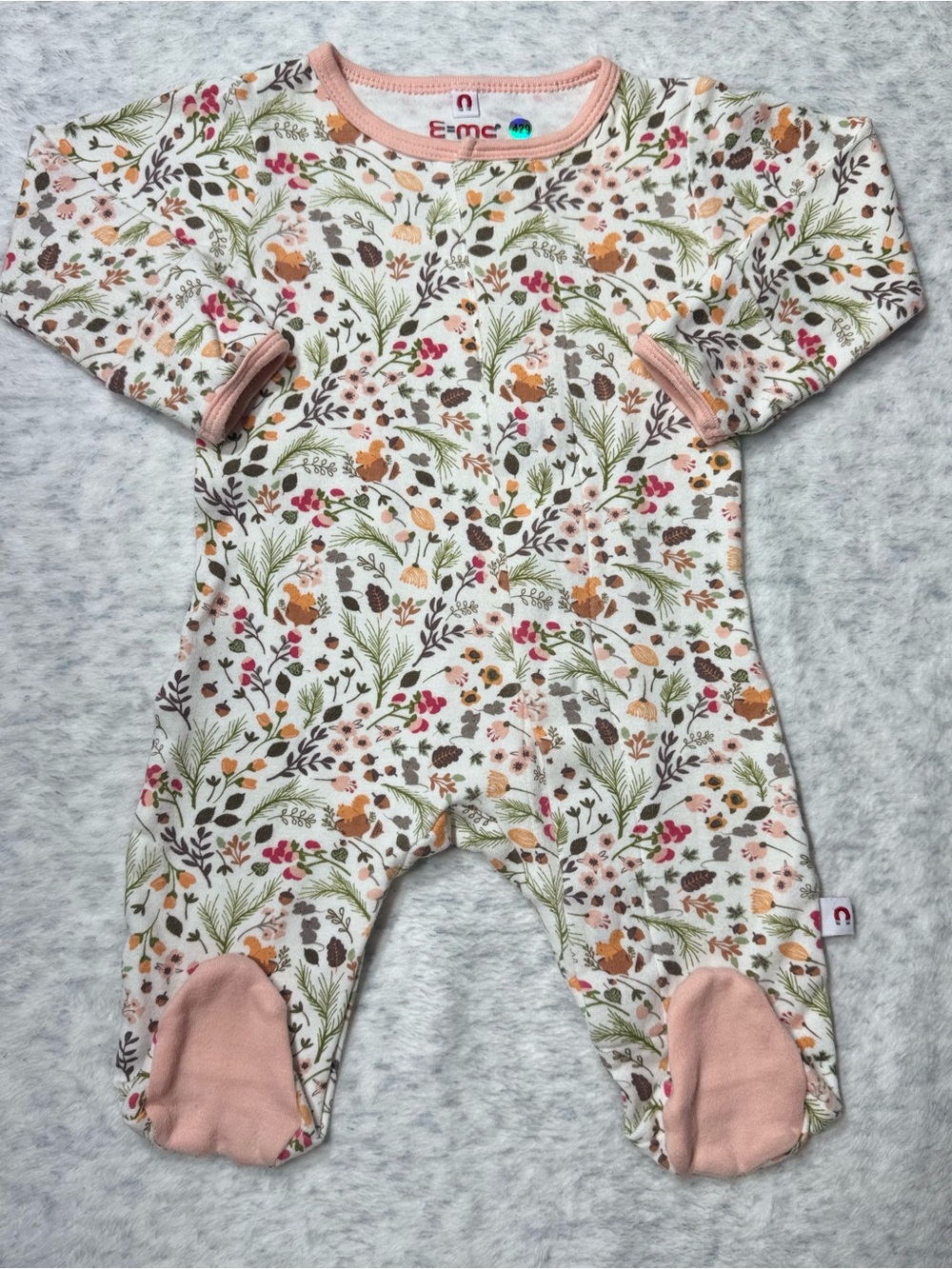Magnetic Me E=MC Woodland Squirrel Footie Sleeper 0-3M Baby Cotton Acorn Neutral